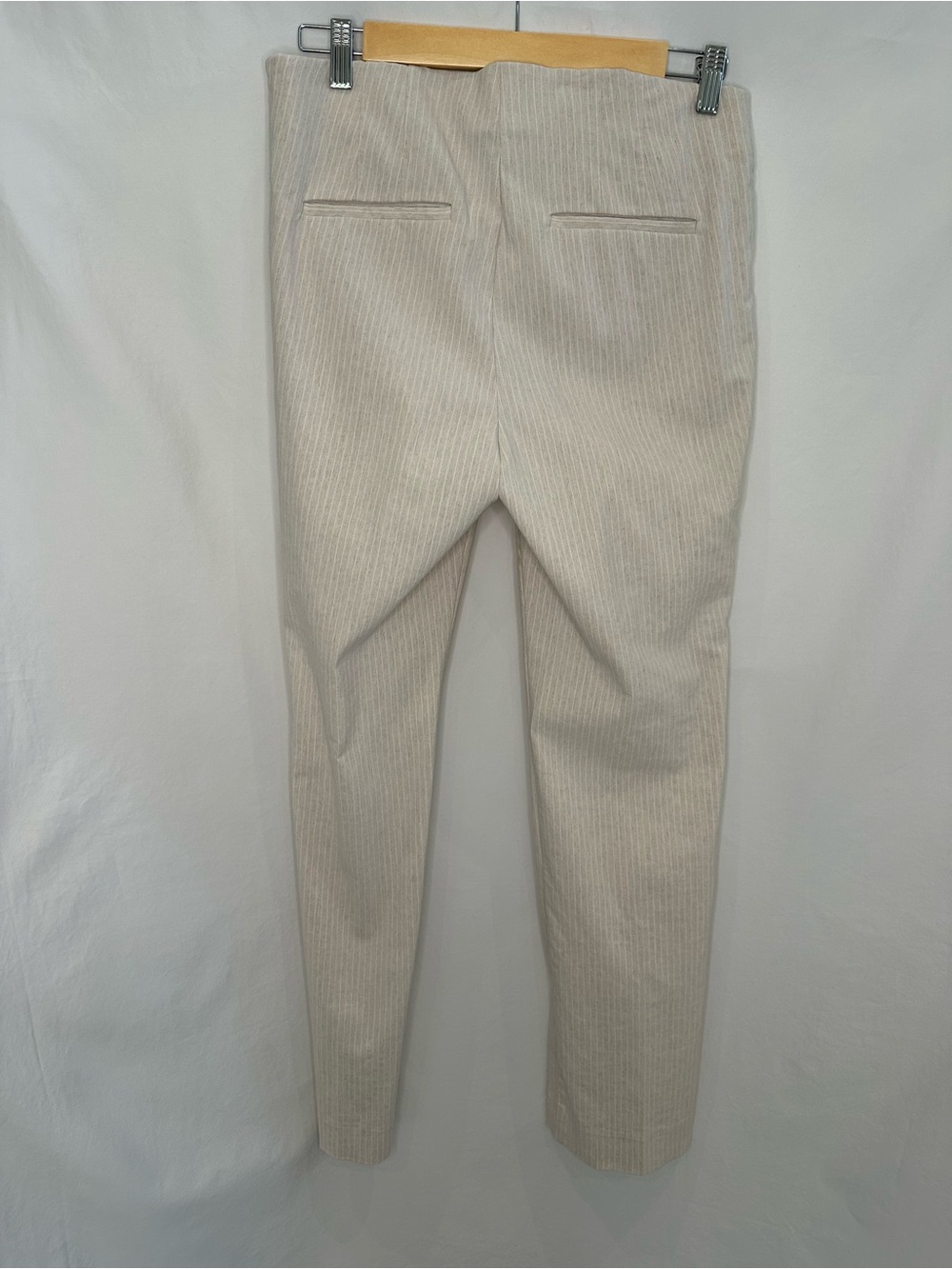 White House Black Market Cream Ribbed Straight-Leg Pants - Picture 3 of 4